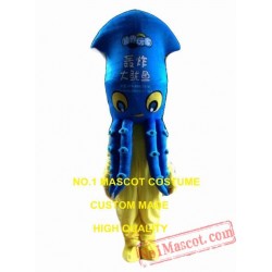 Blue Octopus Mascot Costume