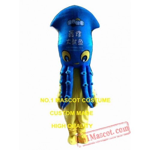Blue Octopus Mascot Costume