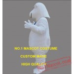 The White Polite Smile Polar Bear Mascot Costume