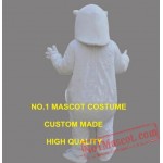 The White Polite Smile Polar Bear Mascot Costume