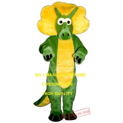 Green Triceratops Mascot Costume