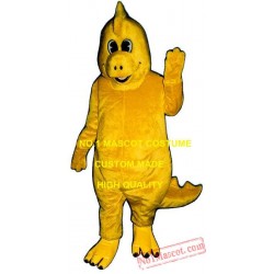 Cute Golden Yellow Dinosaur Mascot Costume