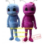 1 Pair Blue And Rose Red Ant Baby Mascot Costume