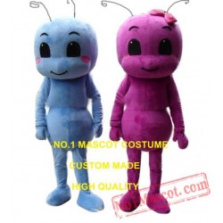 1 Pair Blue And Rose Red Ant Baby Mascot Costume