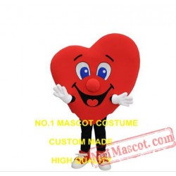 Sincere Red Heart Mascot Costume