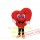 Sincere Red Heart Mascot Costume