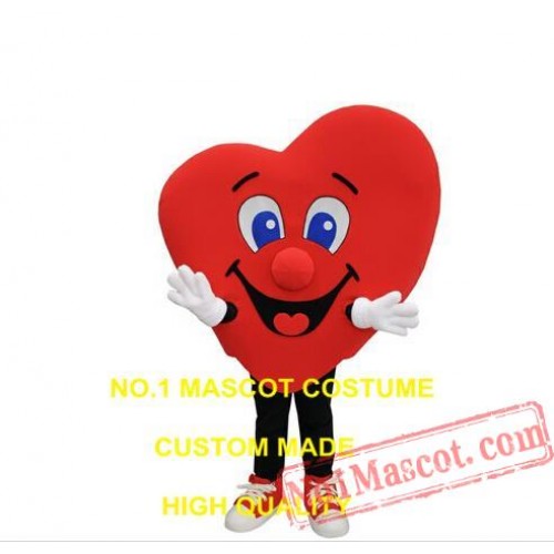 Sincere Red Heart Mascot Costume