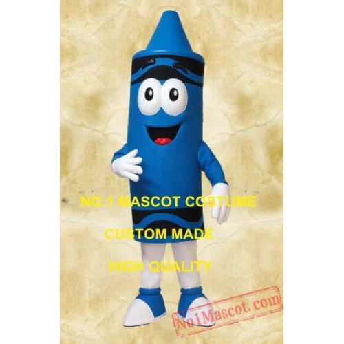 Colorful Blue Crayon Mascot Stationery Costumes