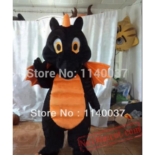 Orange And Black Dragon Mascot Costume