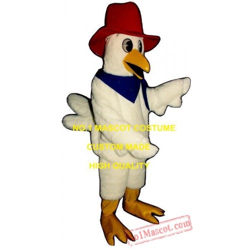 Red Hat White Chicken Mascot Costume