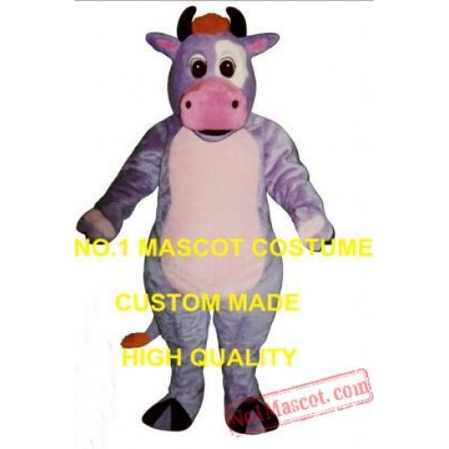 Anime Cosply Costumes Purple Dairy Milk Cow Cattle Mascot Costume