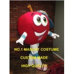 Big Red Apple Boy Mascot Costume