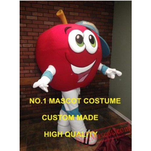 Big Red Apple Boy Mascot Costume
