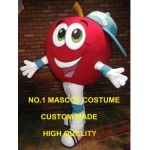 Big Red Apple Boy Mascot Costume