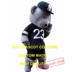 Grey Sport Bear Mascot Costume