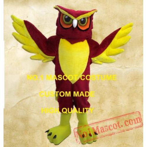 Red Night Owl Mascot Costume