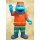 Blue Monster Mascot Long Hair Plush Costume