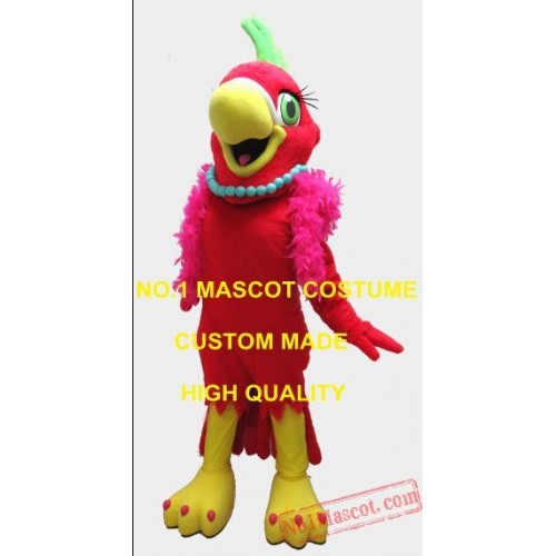 Pretty Red Female Parrot Mascot Costume