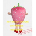 Sweet Pink Strawberry Girl Mascot Costume
