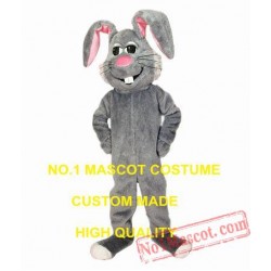 Grey Bunny Mascot Costume