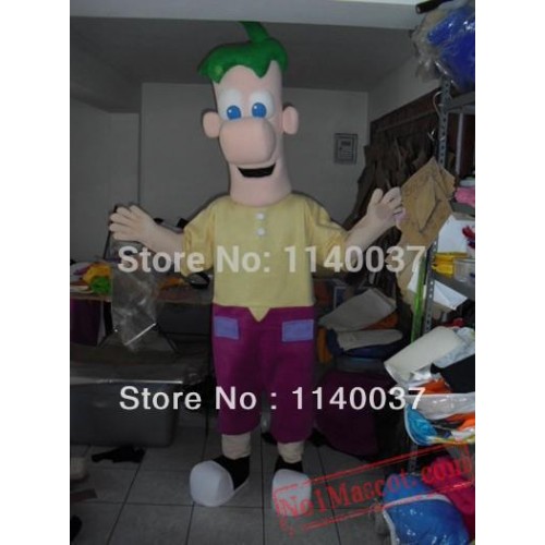 Ferb Boy Mascost Costume