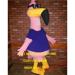 Cool Pink Flamingo Mascot Costume