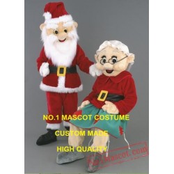 1 Pair Mr & Mrs Santa Claus Mascot Costume