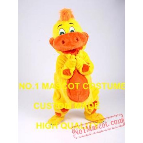 Cute Yellow Dino Dinosaur Mascot Costume