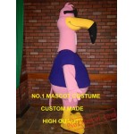 Cool Pink Flamingo Mascot Costume