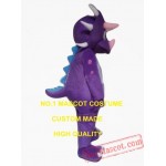 Cute Little Purple Dino Dinosaur Mascot Costume