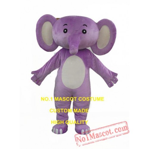 Purple Elephant Baby Mascot Costume