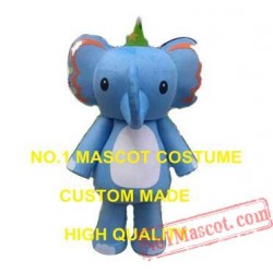 Blue Elephant Mascot Costume