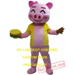 Pink Pig Mascot Costume