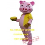 Pink Pig Mascot Costume