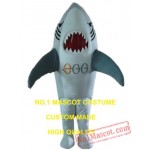 Grey Shark Mascot Costume