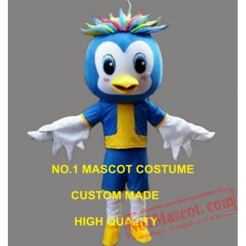 Little Blue Luky Bird Mascot Costume