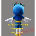 Little Blue Luky Bird Mascot Costume