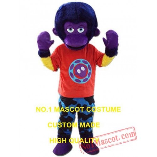 Purple Orangutan Mascot Costume