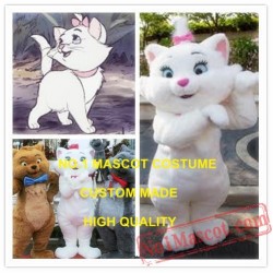 Anime Cosply Costumes White Plush Cat Mascot Costume