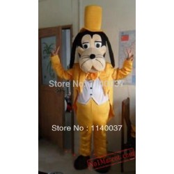 Yellow Coat Goofy Dog Mascot Costume