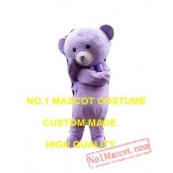 Purple Bear Mascot Costume