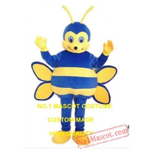 Blue Bee Mascot Costume