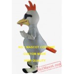 Cool Big White Rooster Mascot Costume