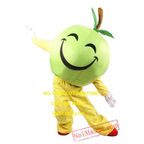 Happy Green Apple Mascot Costume