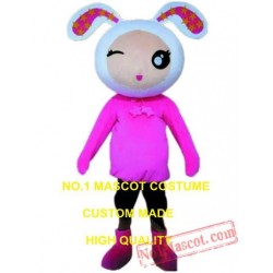 Pink Bunny Mascot Costume