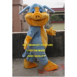 Blue Pig Mascot Costume