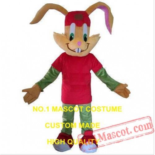 Red Rabbit Mascot Costume