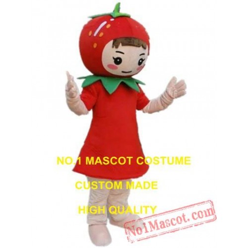 Red Strawberry Mascot Costume