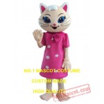 Cute Pink Cat Mascot Costume