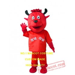 Custom Red Devil Cow Mascot Costume